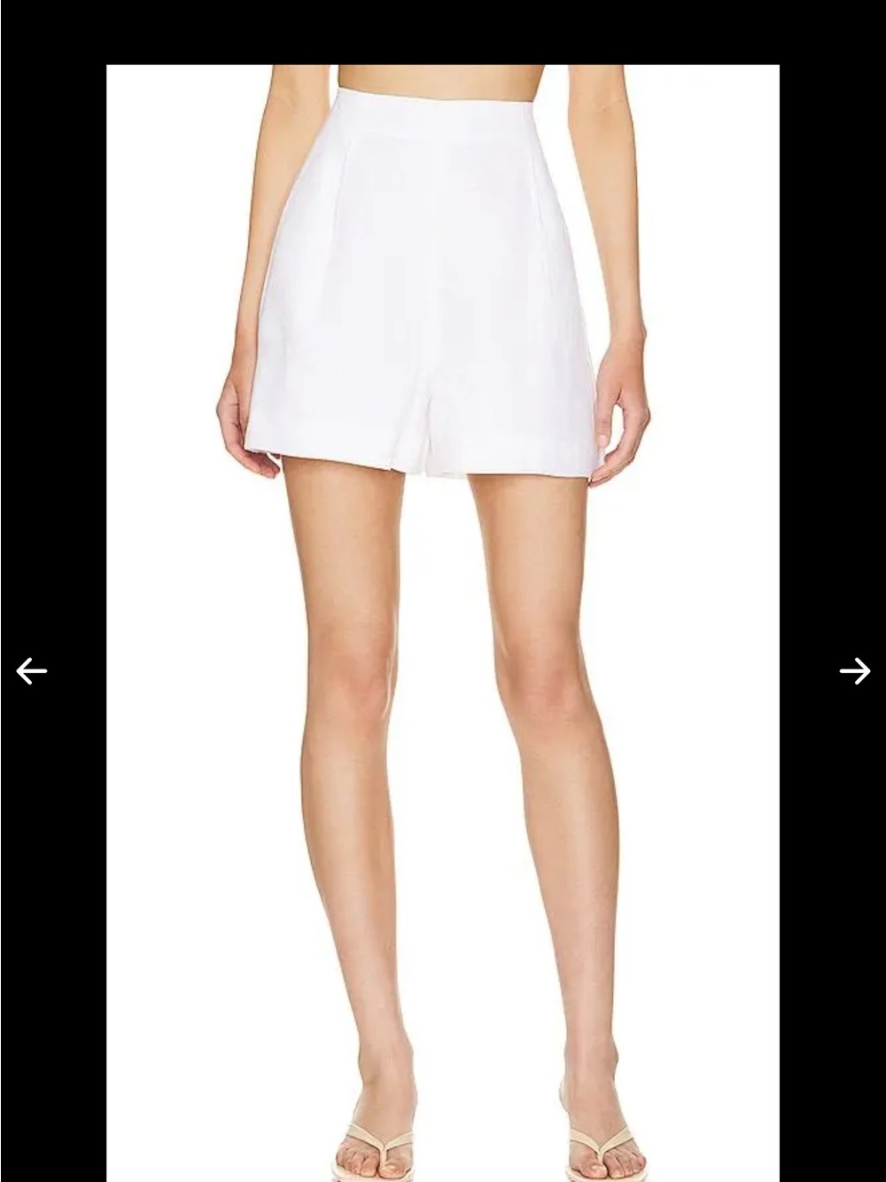 Bardot White High-Waist Tailored Shorts
